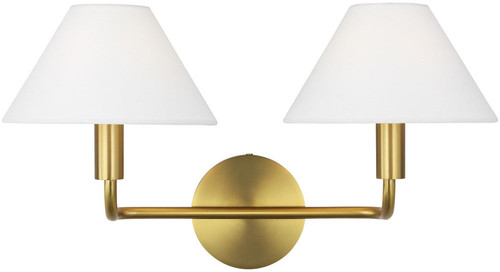 Visual Comfort Studio SLW1012BBS Colfax Contemporary Burnished Brass 2-Light Bath Light Fixture