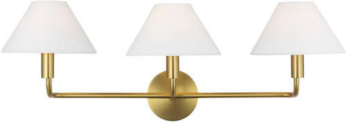 Visual Comfort Studio SLW1023BBS Colfax Contemporary Burnished Brass 3-Light Bathroom Lighting Sconce