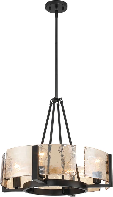 Golden Lighting 3164-4 BLK-AWG Aenon Contemporary Matte Black Mini Chandelier Light
