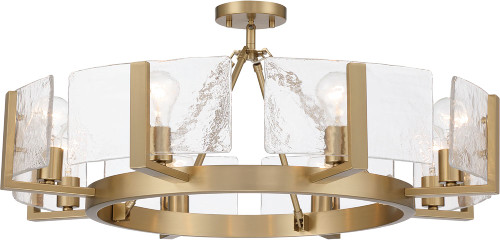Golden Lighting 3164-8SF BCB-HWG Aenon Contemporary Brushed Champagne Brass Overhead Lighting