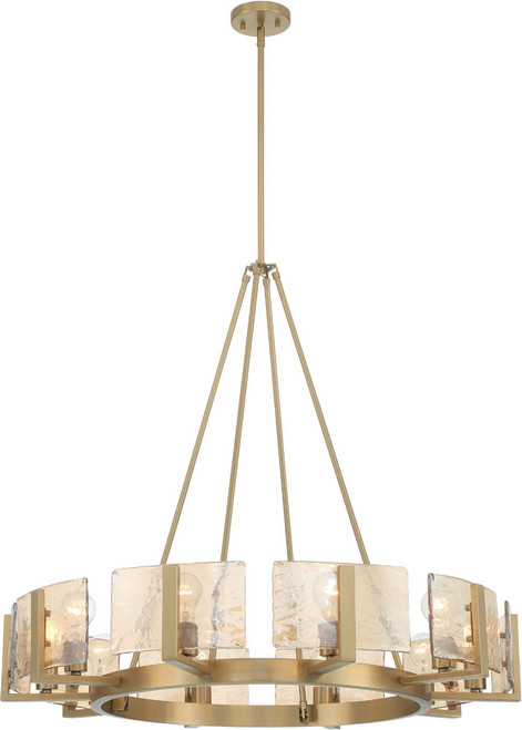 Golden Lighting 3164-10 BCB-AWG Aenon Modern Brushed Champagne Brass Chandelier Lamp