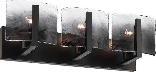 Golden Lighting 3164-BA3 BLK-SWG Aenon Modern Matte Black 3-Light Vanity Lighting Fixture