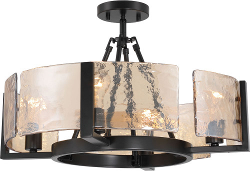 Golden Lighting 3164-4SF BLK-AWG Aenon Contemporary Matte Black Flush Mount Light Fixture