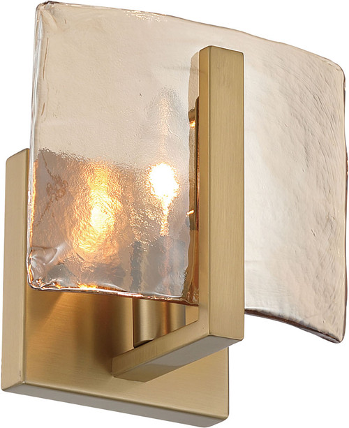 Golden Lighting 3164-1W BCB-AWG Aenon Modern Brushed Champagne Brass Wall Sconce Light