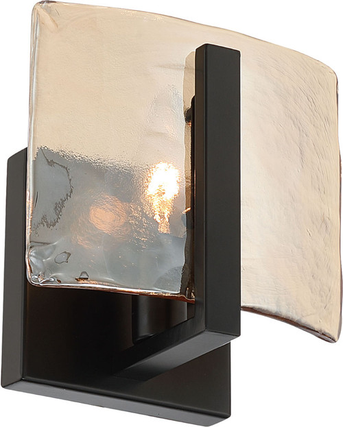 Golden Lighting 3164-1W BLK-AWG Aenon Modern Matte Black Wall Lighting Fixture