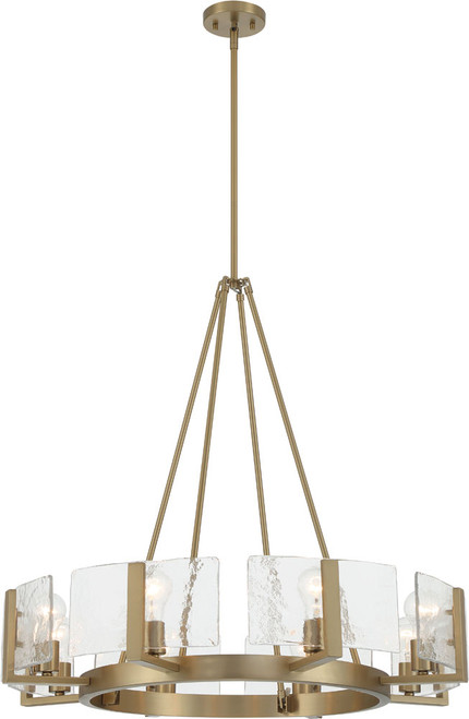 Golden Lighting 3164-8 BCB-HWG Aenon Contemporary Brushed Champagne Brass Ceiling Chandelier