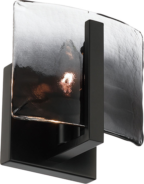 Golden Lighting 3164-1W BLK-SWG Aenon Contemporary Matte Black Wall Sconce