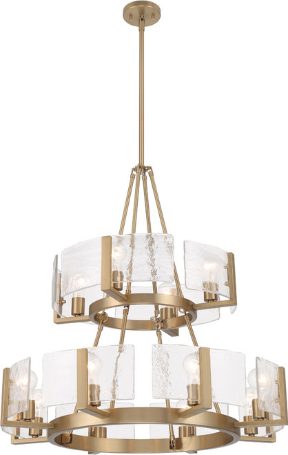 Golden Lighting 3164-4-8 BCB-HWG Aenon Modern Brushed Champagne Brass Ceiling Chandelier
