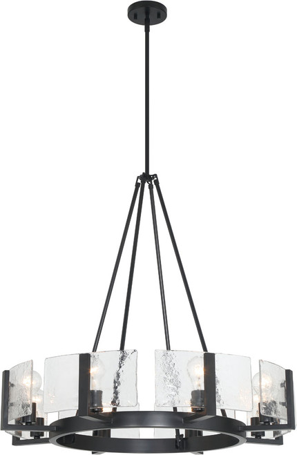 Golden Lighting 3164-8 BLK-HWG Aenon Contemporary Matte Black Lighting Chandelier