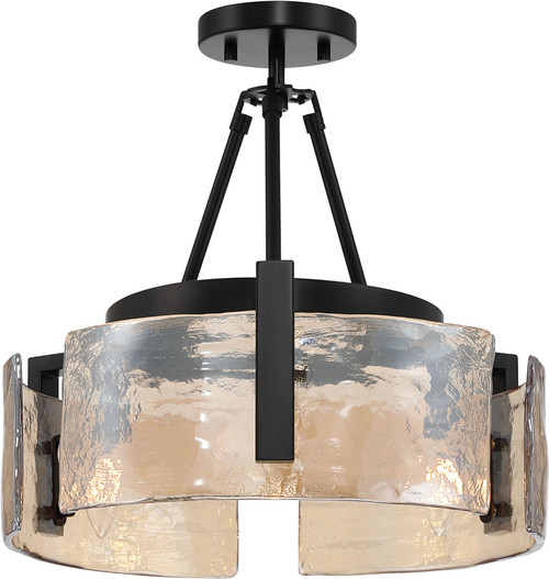 Golden Lighting 3164-3SF BLK-AWG Aenon Contemporary Matte Black Flush Mount Light Fixture