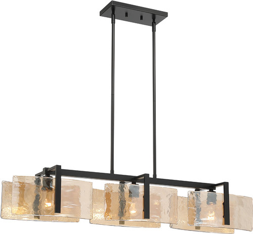 Golden Lighting 3164-LP BLK-AWG Aenon Matte Black Island Light Fixture