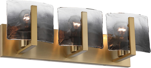 Golden Lighting 3164-BA3 BCB-SWG Aenon Modern Brushed Champagne Brass 3-Light Bathroom Lighting Fixture