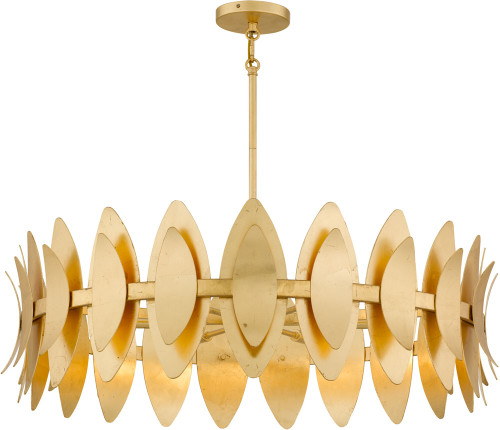 Quoizel Lighting HAY2837GFL Hayley Contemporary Gold Leaf 37" Pendant Light 