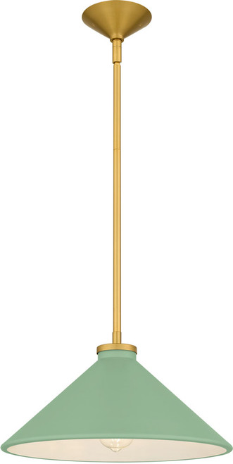 Quoizel Lighting BRADG1814BRG Bradbury Contemporary Brushed Gold Hanging Pendant Lighting 