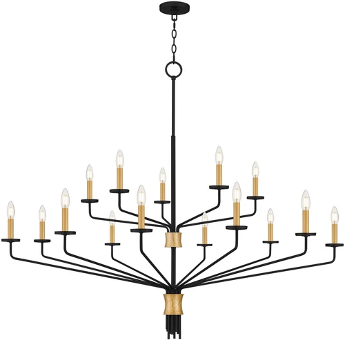 Quoizel Lighting ALEX5055MBK Alexander Contemporary Matte Black 55" Chandelier Lamp 
