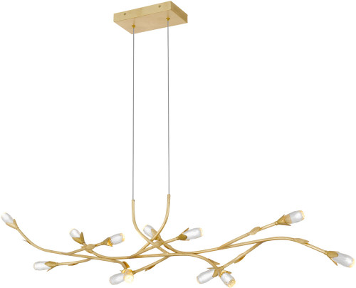 Quoizel Lighting PCCOR1250GFL Cora Gold Leaf LED Kitchen Island Light Fixture 