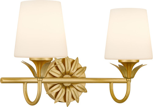 Quoizel Lighting DOT8616GFL Dorothea Modern Gold Leaf 2-Light Bath Lighting 