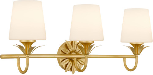 Quoizel Lighting DOT8624GFL Dorothea Contemporary Gold Leaf 3-Light Bath Light Fixture 