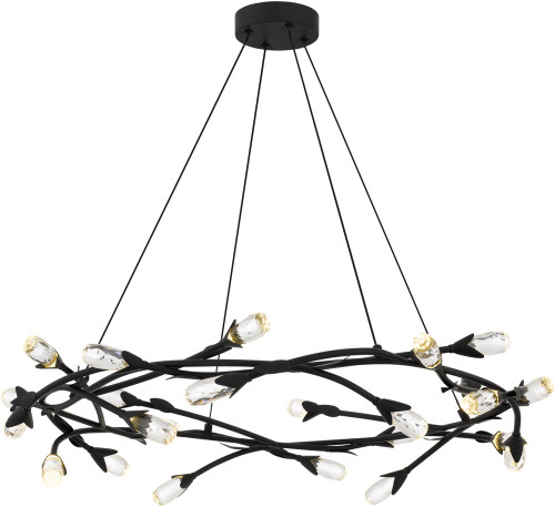 Quoizel Lighting PCCOR2832MBK Cora Contemporary Matte Black LED Ceiling Chandelier 