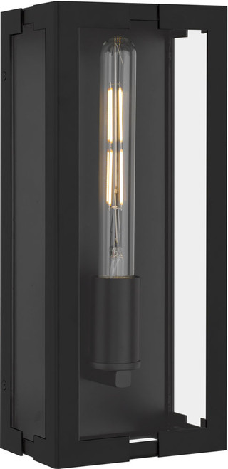 Quoizel Lighting YOUN8406MBK Young Contemporary Matte Black 14" Outdoor Lighting Wall Sconce 