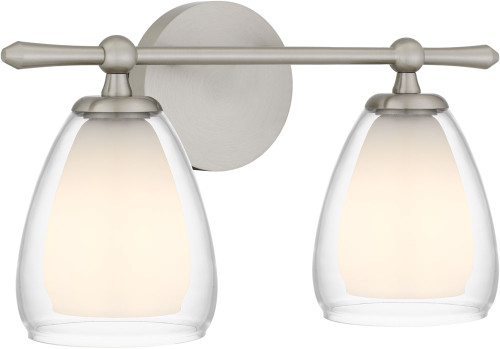 Quoizel Lighting VIV8616BN Vivienne Modern Brushed Nickel 2-Light Bathroom Sconce Lighting 