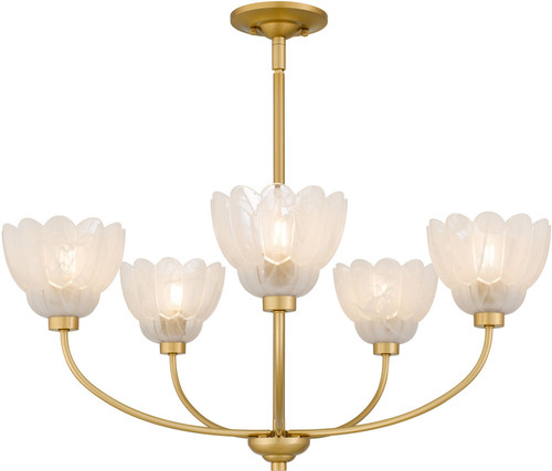 Quoizel Lighting WHP5028BRG Whitecap Contemporary Brushed Gold Ceiling Chandelier 