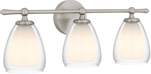 Quoizel Lighting VIV8624BN Vivienne Contemporary Brushed Nickel 3-Light Bathroom Vanity Lighting 