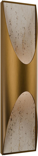 Modern Forms WS202624-WV/AB Kastlerock Modern Beige Travertine Aged Brass LED Lamp Sconce 