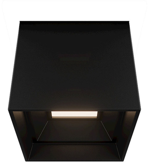 Modern Forms FM-W46204-BK Squat Contemporary Black LED Outdoor Flush Mount Ceiling Light Fixture 