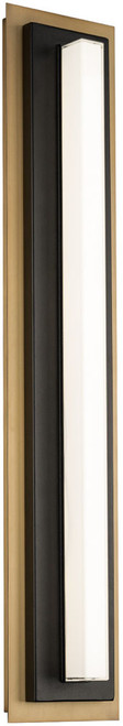 Modern Forms WS-10427-BK/AB Lyrikal Contemporary Black with Aged Brass LED Wall Sconce Lighting 