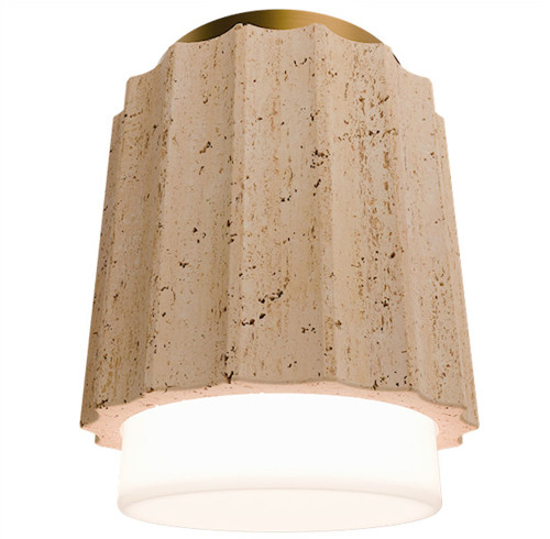 Modern Forms FM222607-WV/AB Caviar Modern Beige Travertine Aged Brass LED Ceiling Lighting Fixture 
