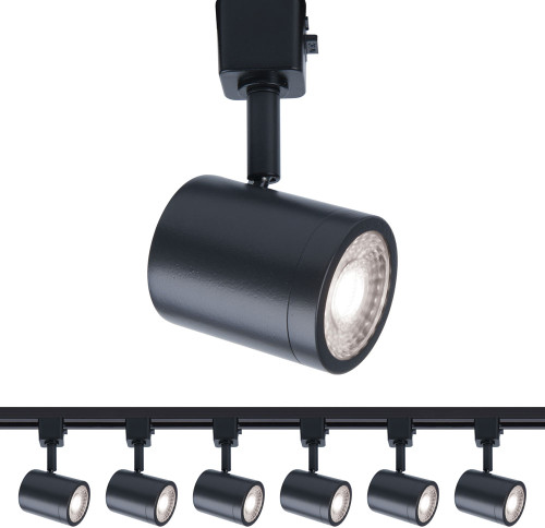 WAC Lighting H-8010-30-BK-6 Charge Black LED Track Lighting Fixture Head (set of 6) 