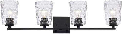 Trans Globe Lighting 71974 BK Marina Modern Black 4-Light Bathroom Light Sconce 