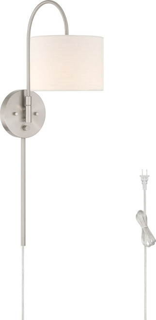 Hunter Lighting 48178 Horizon Modern Brushed Nickel LED Wall Swing Arm Lamp 