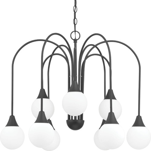 Hunter Lighting 48199 Valadon Modern Matte Black Ceiling Chandelier 