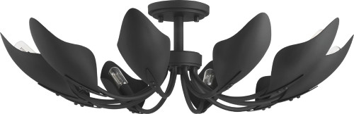 Hunter Lighting 48220 Juneway Modern Matte Black Flush Ceiling Light Fixture 