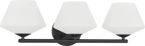 Hunter Lighting 48109 Celestial Valley Modern Matte Black 3-Light Vanity Lighting 