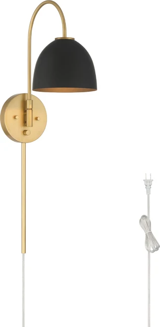 Hunter Lighting 48175 Erling Contemporary Luxe Gold LED Wall Swing Arm Lamp 