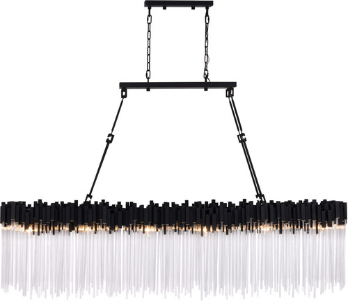 Varaluz 309N12MBFG Matrix Matte Black / French Gold LED Island Light Fixture 