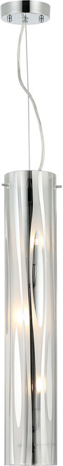 Varaluz 1070P03CH Chroman Empire Modern Chrome LED Mini Drop Ceiling Lighting 