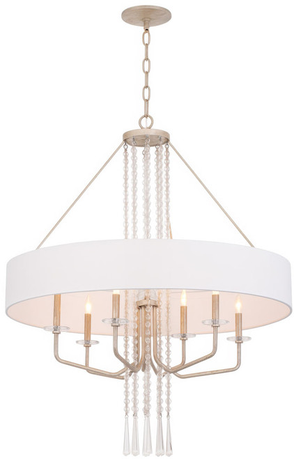 Varaluz 270P09TR Barcelona Modern Transcend Silver LED Drum Hanging Pendant Light 