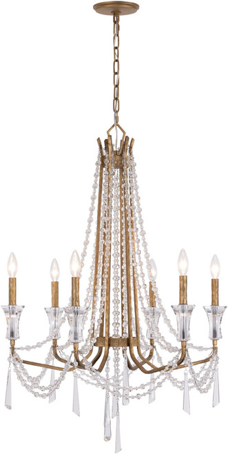 Varaluz 270C06BK Barcelona Contemporary Brass Kisser LED Lighting Chandelier 