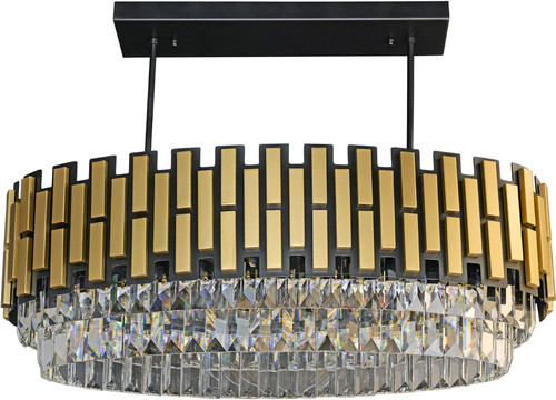 Varaluz 594N12MBSG Black Tie Matte Black / Satin Gold LED 46" Island Light Fixture 