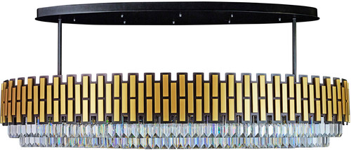 Varaluz 594N16MBSG Black Tie Matte Black / Satin Gold LED 60" Kitchen Island Light 