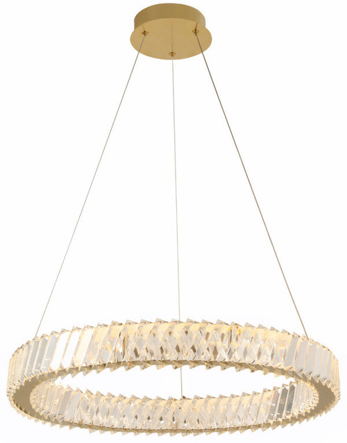 Varaluz 578C24SG Golden Ratio Modern Satin Gold LED Ceiling Light Pendant 
