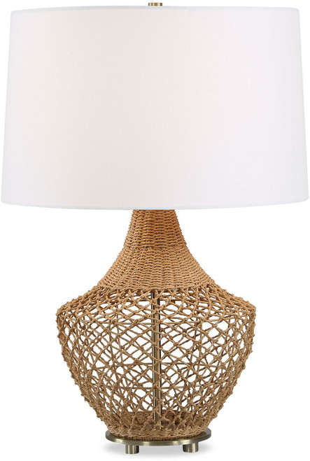 Uttermost UTT-30786-1 Samori Modern Natural Rattan / Antique Brass Table Lighting 
