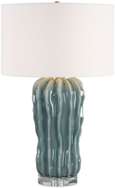 Uttermost UTT-30804-1 Niese Contemporary Light Blue / Antique Brass Table Lamp Lighting 