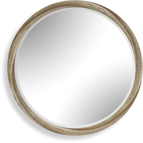 Uttermost UTT-08412 Landry Contemporary Natural Cerused Light Wood Wall Mirror 
