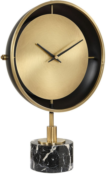 Uttermost UTT-06107 Velar Brushed Brass / Black Marble Wall Clock 