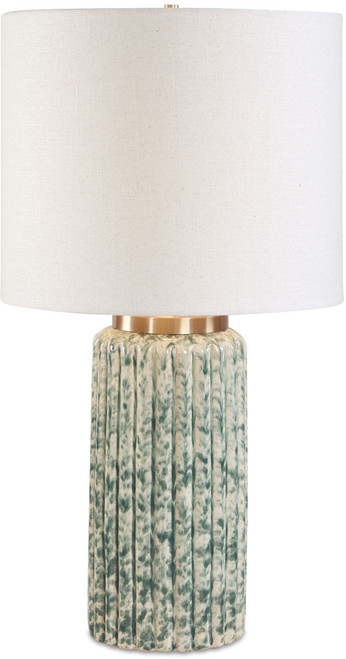 Uttermost UTT-30805-1 Hensley Modern Ivory & Moss Green / Antique Brass Lighting Table Lamp 